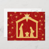 レッドスターリーナイトクリスマス出生はがき シーズンポストカード (正面/裏面)
