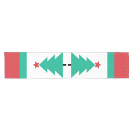 レッドスター付きクリスマスツリー ショートテーブルランナー