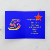 レッドスター第5誕生日素晴らし孫 カード (内部)