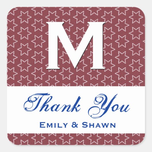 レッドスター結婚ズTHANK YOU S002 スクエアシール (正面)