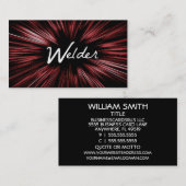 レッドスター輝くウェルダービジネスカード 名刺 (正面/裏面)