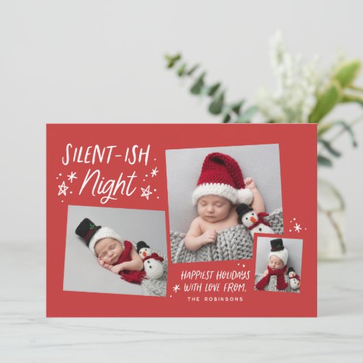 レッドスター静かズイッシュナイト3フォトコラージュベビー シーズンカード (スタンド正面)