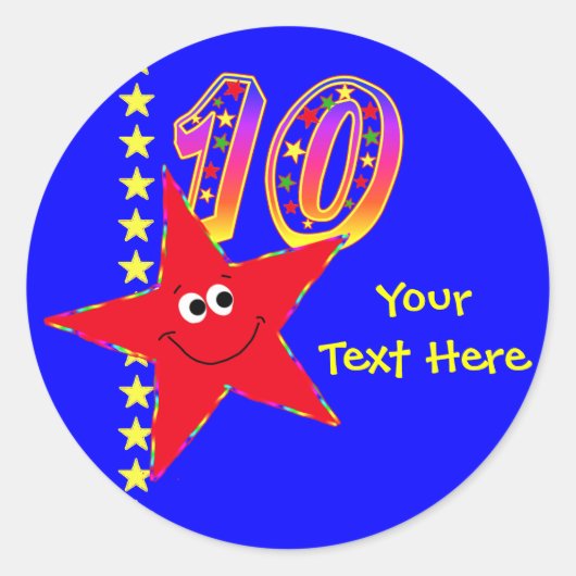 レッドスター10誕生日 ラウンドシール (正面)