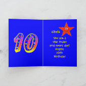 レッドスター10th誕生日名前をカスタムする カード (内部)