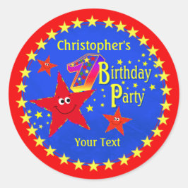 レッドスター1st誕生日パーティーラウンドステッカー ラウンドシール