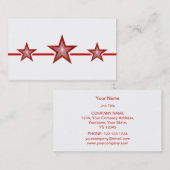 レッドスター3星の名刺ホワイト 名刺 (正面/裏面)