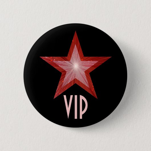 レッドスター'VIP'ボタンブラック 缶バッジ (正面)