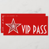 レッドスター'VIP PASS'招待レッドロング 招待状 (正面/裏面)