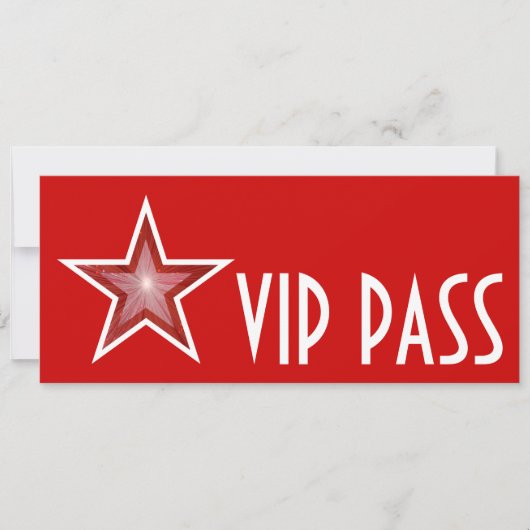 レッドスター'VIP PASS'招待レッドロング 招待状 (正面)