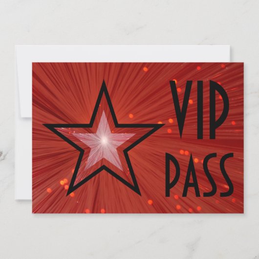レッドスター'VIP PASS'水平ブラックバック 招待状 (正面)
