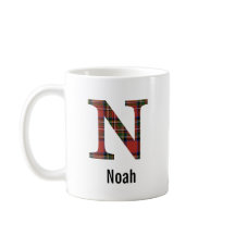 レッドスチュワートプレイドモノグラムNマグ