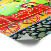 レッドスチームトレインうぶな人フォークアー絵画ト ポスター (角)