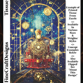 レッドスチームパンク列車、ロコ、モザイクDH4Lデコページ 薄葉紙