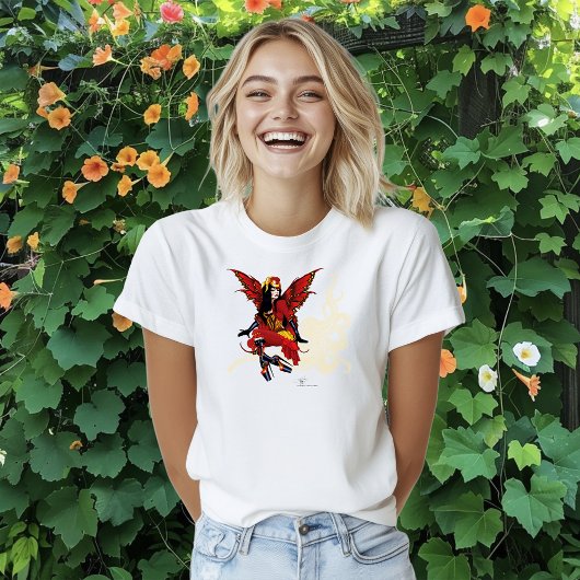 レッドスチームパンク妖精タコ Tシャツ