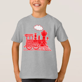 レッドスチームロコトレイン名前をカスタムするキッズTシャツ Tシャツ