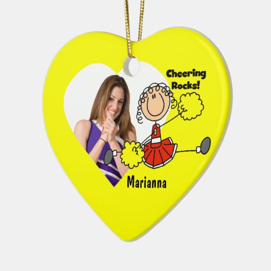 レッドスティックフィギュアチアリーダーオーナメント セラミックオーナメント (左)