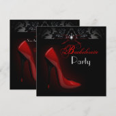 レッドスティレットブライダルシャワーバチェロレッテ 招待状 (正面/裏面)
