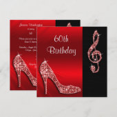 レッドスティレット&トレブルクリフト60誕生日 招待状 (正面/裏面)