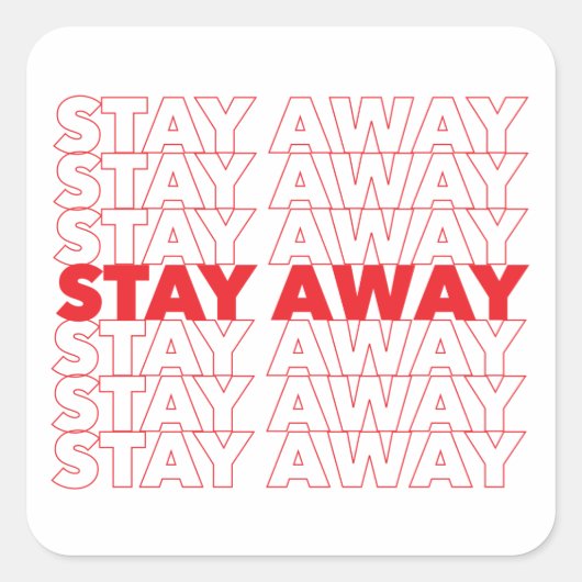 レッドステイ遠くにソーシャル距離 スクエアシール (正面)