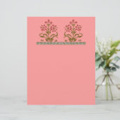 レッドステンシルフラワーデザインピンクスクレーブック紙 (スタンド正面)