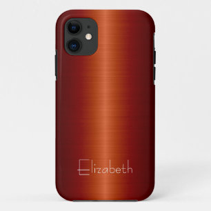 レッドステンレス鋼メタル2 iPhone 11 ケース