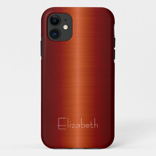 レッドステンレス鋼メタル2 Case-Mate iPhoneケース (裏面)