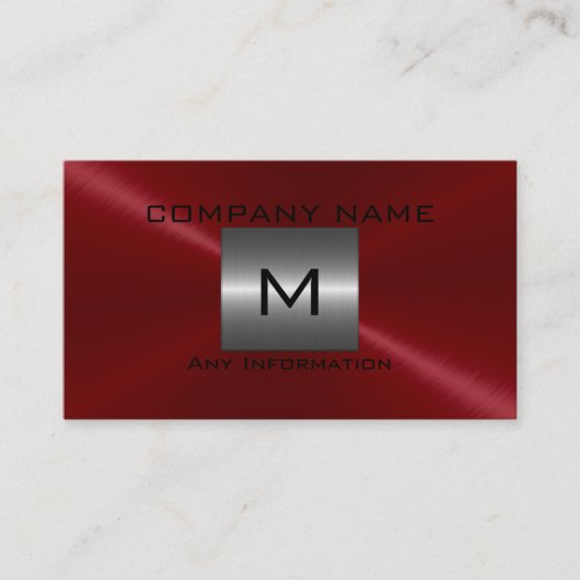 レッドステンレス鋼メタル 名刺 (正面)