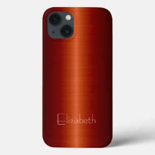 レッドステンレス鋼メタル iPhone 13ケース