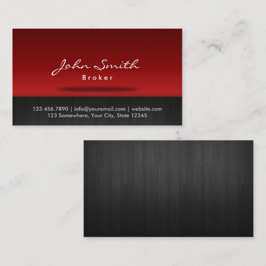 レッドステージ実在不動産ブローカービジネスカード 名刺 (正面/裏面)
