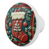 レッドストッキングクリスマス セラミックノブ (右)