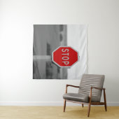 レッドストップロード・サインのミニマリスト写真 タペストリー (インサイチュ(横))