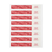 レッドストライプアイズラブピースジョイホリデー住所 シール ラップアラウンドラベル (シート)