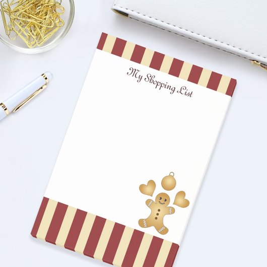 レッドストライプクリスマスクッキーかわいいジンジャーブレッドマン ポストイット