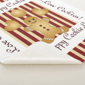 レッドストライプクリスマスクッキージンジャーブレッドマンキッズ シェルパブランケット (3/4)