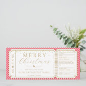 レッドストライプコンサートチケットギフト券カード 招待状 (スタンド正面)