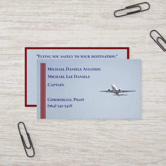 レッドストライプズ商業機船長パイロット 名刺 (正面/裏面インサイチュ)