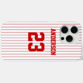 レッドストライプベースボールジャージー名番号 Case-Mate iPhoneケース (裏面 (横))