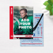 レッドストライプホッケー取引カード – カスタム統計 (デスク)