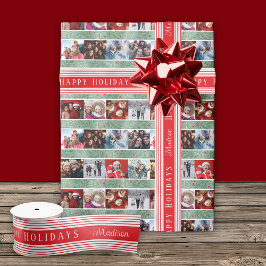 レッドストライプホテルハッピーホリデー サテンリボン