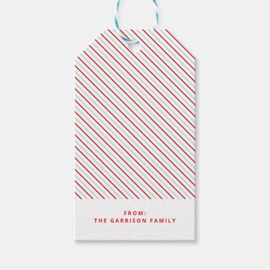 レッドストライプメリークリスマスフェスティバル ギフトタグ (正面)