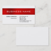 レッドストライプ白黒魅力的名刺 名刺 (正面/裏面)