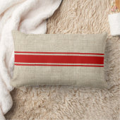 レッドストライプ装飾用クッションオンバフェイクーラップ ランバークッション (ブランケット)