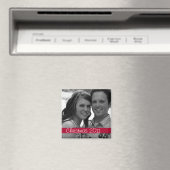 レッドストリップクリスマスホリデーフォトマグネット マグネット (インサイチュ (食洗機))