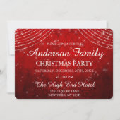 レッドストリングライトアニュアルクリスマスパーティの招待状 招待状 (正面)