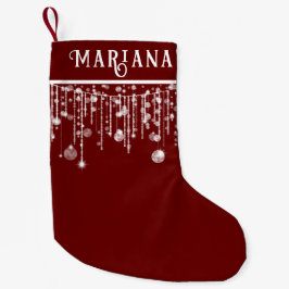 レッドストリングライトスモールクリスマスストッキング スモールクリスマスストッキング