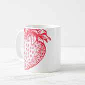 レッドストロベリーイラストレーションマグ コーヒーマグカップ (正面左)