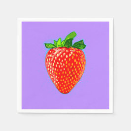 レッドストロベリーインポップ・アートのアートスタイル スタンダードカクテルナプキン