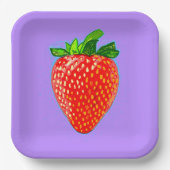 レッドストロベリーインポップ・アートのアートスタイル ペーパープレート (正面)