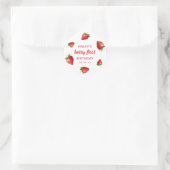 レッドストロベリーウォーターカラーベリー1stベビー誕生日 ラウンドシール (バッグ)