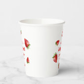 レッドストロベリーウォーターカラーベリー1stベビー誕生日 紙コップ (左)